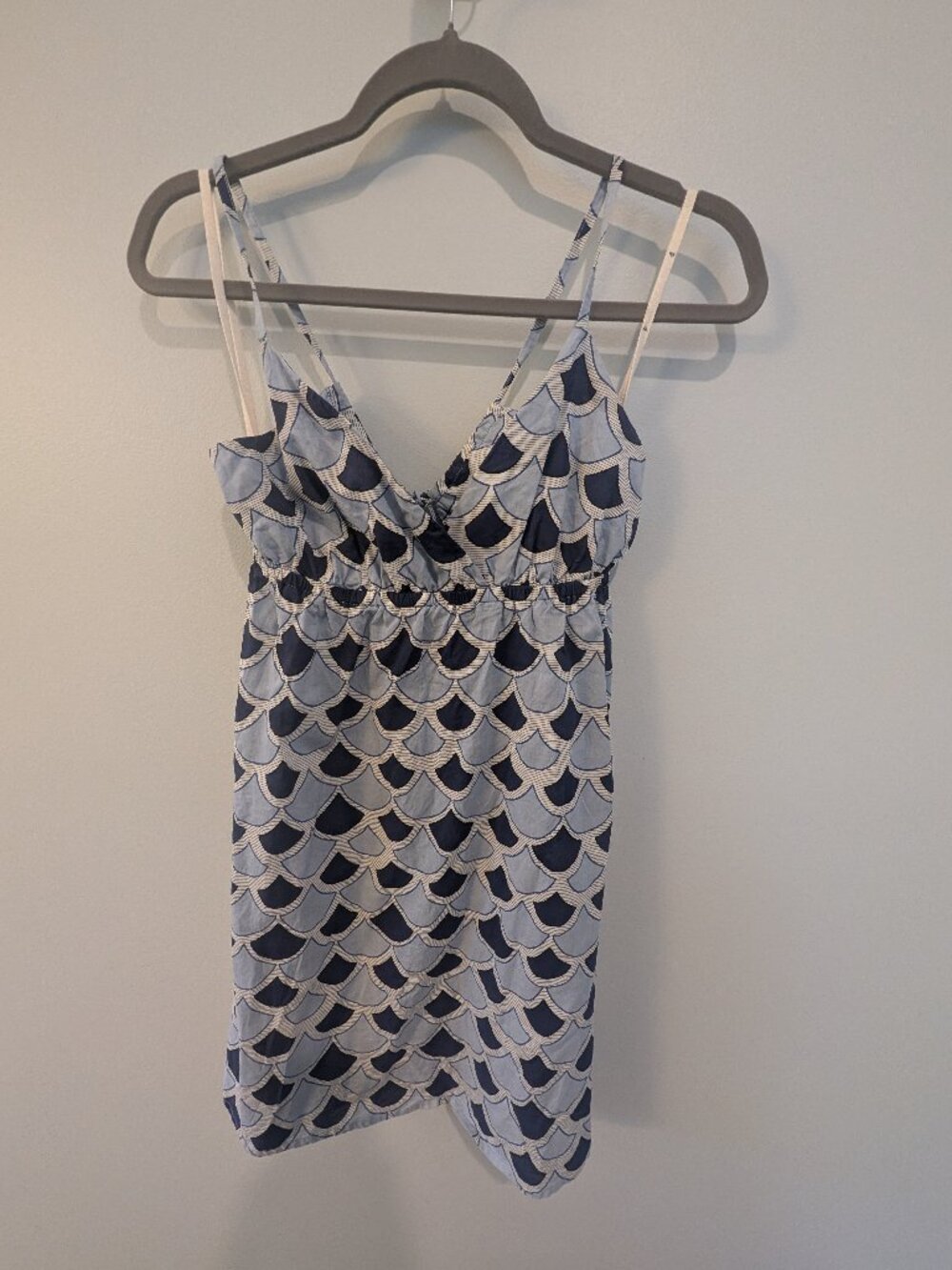 Quiksilver Women's Blue Scallop Print Summer Beach Dress - Size Small